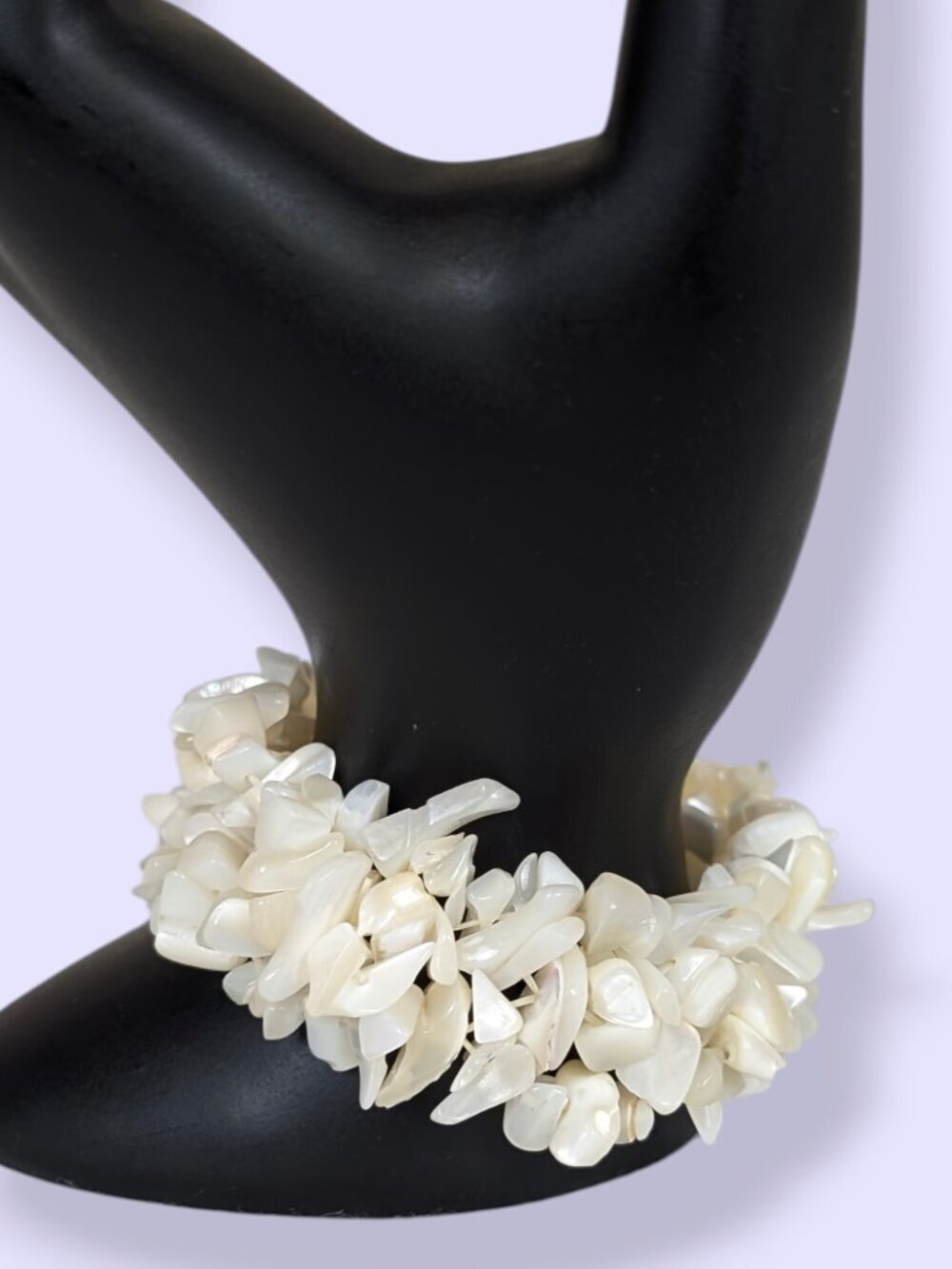 V. Mother of Shell Chip Stretch Bracelet